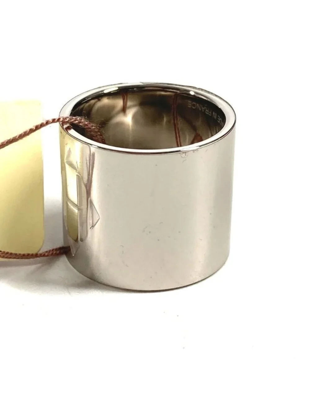 Hermes Scarf Ring Dearman Logo Metal Silver - Picture 5 of 8